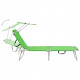 Chaise longue pliable avec auvent vert aluminium 
