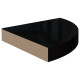 Étagères d'angle flottantes 4 pcs noir brillant 25x25x3,8cm mdf 