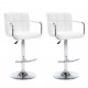 Tabourets de bar 2 pcs blanc similicuir 