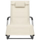 Transat chaise longue bain de soleil lit de jardin terrasse meuble d'extérieur textilène - Couleur au choix Crème