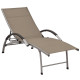 Chaise longue textilène et aluminium taupe