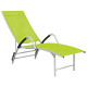 Transat chaise longue bain de soleil d'extérieur textilène et aluminium - Couleur au choix 