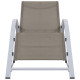 Transat chaise longue bain de soleil lit de jardin terrasse meuble d'extérieur textilène et aluminium - Couleur au choix Taupe