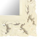 Miroir sculpté à la main blanc 50x50 cm bois de manguier massif 