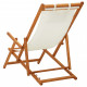 Chaise pliable de plage bois d'eucalyptus solide et tissu - Couleur au choix 
