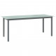 Table de jardin gris clair 190x90x74 cm aluminium et verre