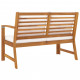 Banc de jardin 114,5 cm avec coussin crème bois solide d'acacia 