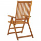 Chaises inclinables de jardin bois solide d'acacia - Nombre de chaises au choix 