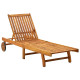 Transat chaise longue bain de soleil lit de jardin terrasse meuble d'extérieur bois d'acacia solide helloshop26 02_0012701