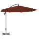 Parasol meuble de jardin déporté avec mât en acier 300 cm - Couleur au choix 