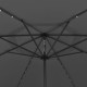 Parasol mobilier de jardin d'e x térieur avec led et mât en métal 400 cm anthracite helloshop26 02_0008179 