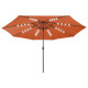Parasol d'extérieur avec led et mât en métal 400 cm - Couleur au choix Orange
