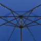 Parasol d'extérieur avec led et mât en métal 400 cm bleu azuré 