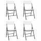 Chaises de jardin pliables 4 pcs PEHD Blanc