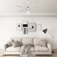 Ventilateur de plafond avec lampe 106 cm - Couleur au choix Blanc