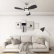 Ventilateur de plafond lampe et télécommande 76 cm - Couleur au choix Marron-foncé