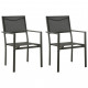 Chaises de jardin 2 pcs textilène et acier noir et anthracite