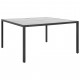 Table de jardin anthracite 130x130x72 cm acier et verre