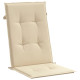 Coussins de chaise de jardin dossier haut lot de 6 beige tissu 