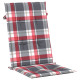 Coussins de chaise jardin dossier haut lot de 4 carreaux rouges 