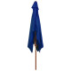 Parasol d'extérieur avec mât en bois 200 x 300 cm bleu helloshop26 02_0008255 