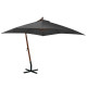 Parasol suspendu avec mât anthracite 3x3 m bois de sapin massif