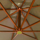 Parasol d'extérieur suspendu avec mât 3 x 3 m bois de sapin massif taupe helloshop26 02_0008720 