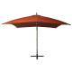 Parasol suspendu avec mât 3 x 3 m bois de sapin massif - Couleur au choix Orange