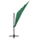 Parasol mobilier de jardin à 4 niveau x avec mât en aluminium 250 x 250 cm vert helloshop26 02_0008798 