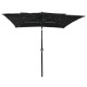Parasol à 3 niveaux avec mât en aluminium 2,5 x 2,5 m - Couleur au choix Noir