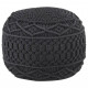 Pouf fait à la main en macramé anthracite 45x30 cm coton