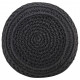 Pouf fait à la main en macramé anthracite 45x30 cm coton 