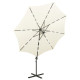 Parasol meuble de jardin déporté avec mât et lumières led sable 300 cm helloshop26 02_0008531 