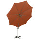 Parasol meuble de jardin déporté avec mât et lumières led 300 cm orange helloshop26 02_0008539 