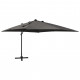  Parasol déporté avec mât et lumières LED Anthracite 300 cm