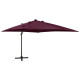 Parasol déporté avec mât et lumières led 300 cm - Couleur au choix 