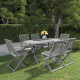 Mobilier à dîner de jardin 7 pcs bois d'acacia massif gris