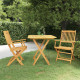 Mobilier à dîner de jardin pliable 3 pcs bois d'acacia solide