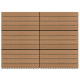 Carreaux de terrasse 6 pcs wpc 60x30 cm 1,08 m² marron