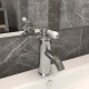Robinet de lavabo de salle de bain argenté 130x180 mm