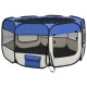 Parc pliable pour chien avec sac de transport bleu 125x125x61cm 