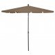 Parasol de jardin avec mât 210x140 cm taupe