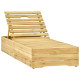 Transat chaise longue bain de soleil lit de jardin terrasse meuble d'extérieur bois de pin imprégné de vert helloshop26 02_0012711
