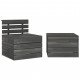 Salon de jardin palette 2 pcs bois de pin massif gris foncé