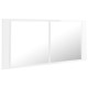 Armoire à miroir de bain à led 100 x 12 x 45 cm blanc brillant acrylique helloshop26 02_0006691