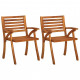 Chaises à dîner de jardin avec coussins 2 pcs acacia massif - Couleur au choix 