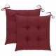 Chaises à dîner de jardin 2 pcs acacia massif - Couleur des coussins au choix Rouge-foncé