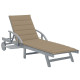 Transat chaise longue bain de soleil lit de jardin terrasse meuble d'extérieur avec coussin 200 cm bois d'acacia solide helloshop26 02_0012407