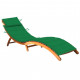Chaise longue de jardin avec coussin bois d'acacia solide - Couleur au choix Vert