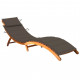 Chaise longue de jardin avec coussin bois d'acacia solide - Couleur au choix Taupe